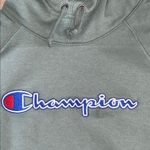 Army Green Champion Hooded Sweatshirt